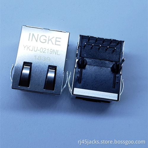 Ingke YKJU-0219NL 100% Cross JXD1-0005NL Through Hole 1 Port 100BASE-TX RJ45 Magnetic Jack Connectors